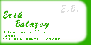 erik balazsy business card